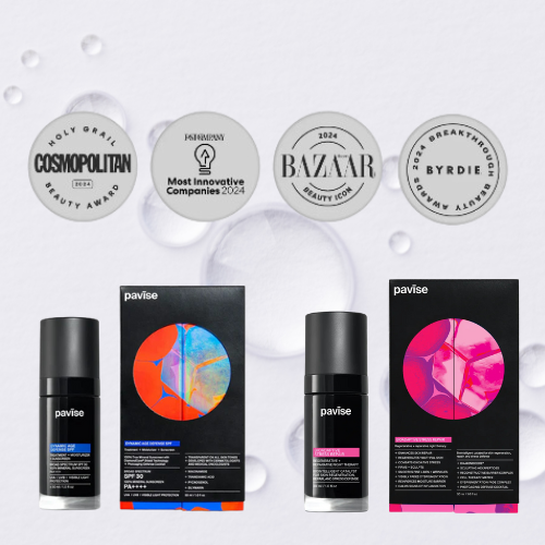Pavise skincare products featuring DiamondCore Shield Technology for sun protection and anti-aging
